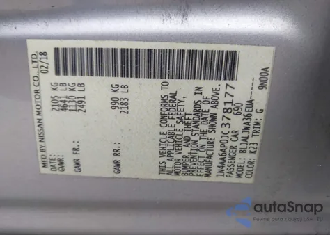 2018 Nissan Maxima 3.5 Sv from USA, damaged, VIN 1N4AA6AP0JC378177